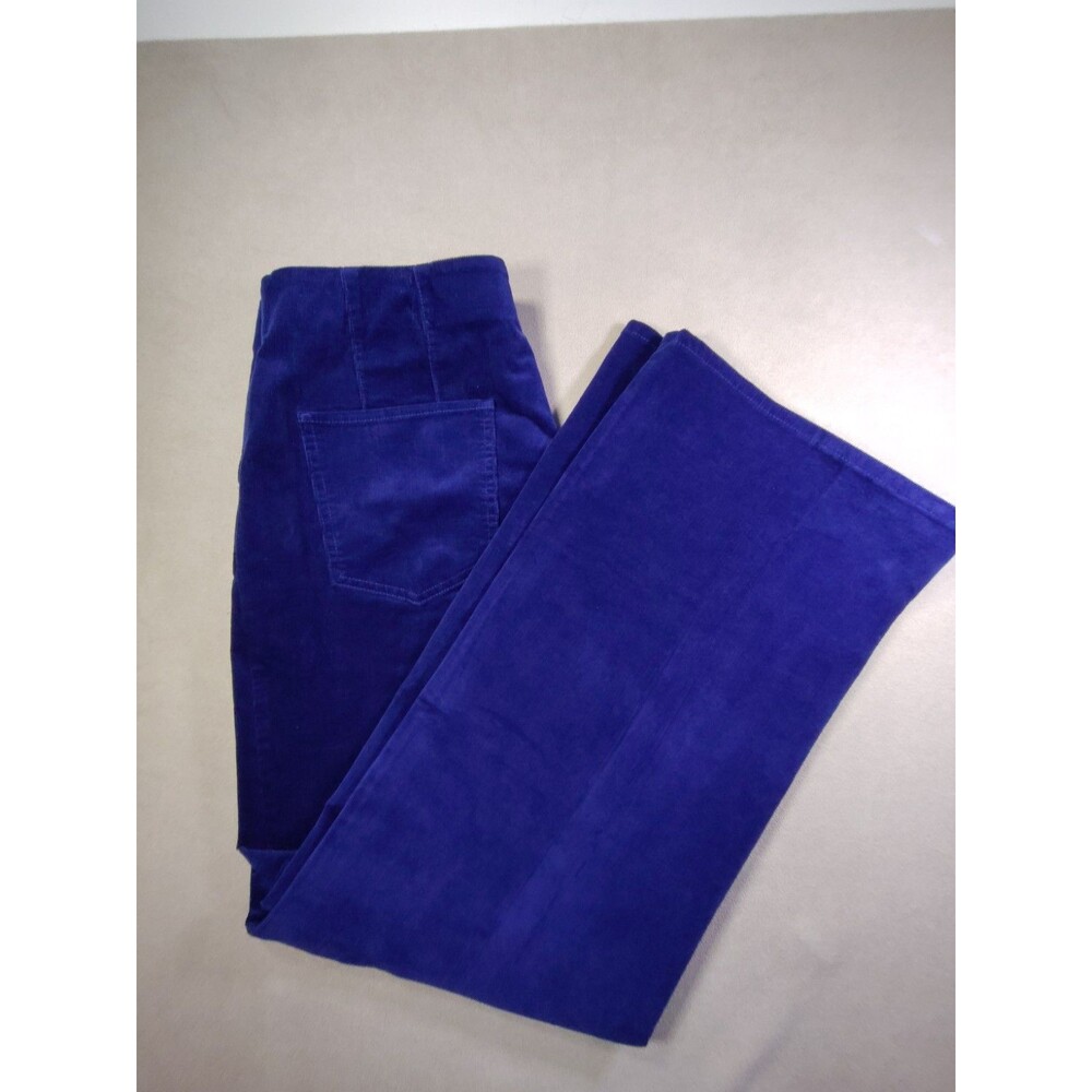 New Talbots Corduroy Pull On Pants Pockets Stretch Cobalt Blue Elastic Waist